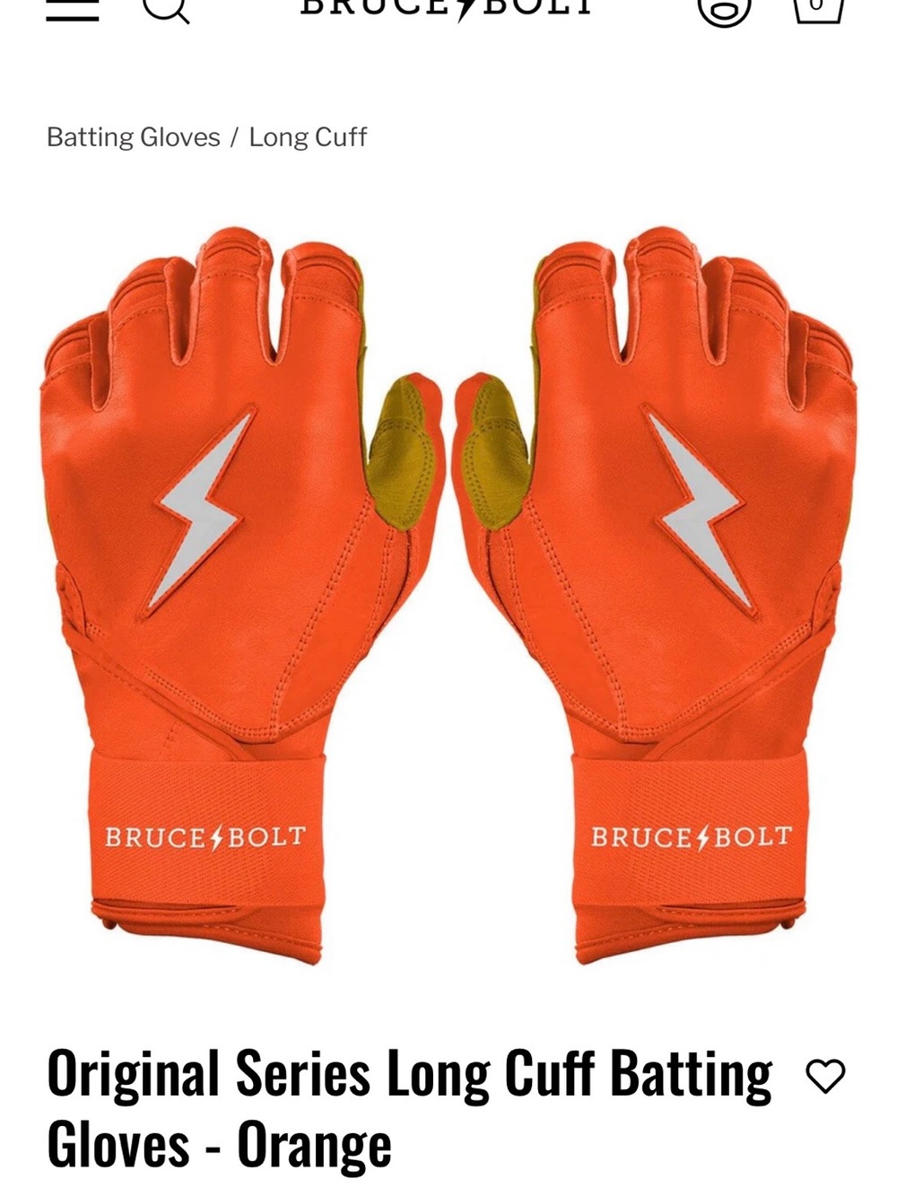 Original Series Long Cuff Batting
Gloves - Orange